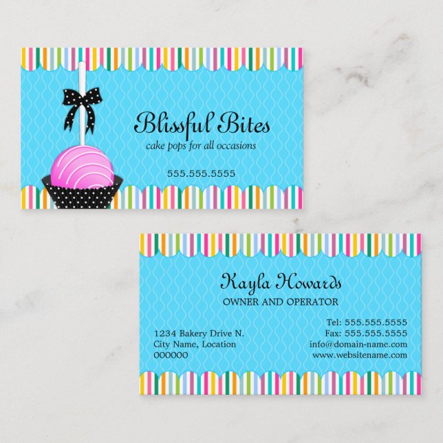 Colourful Cake Pops Business Card (Front/Back)