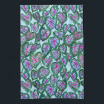 Colourful Caladiums Watercolor Leaves Pink Green Tea Towel<br><div class="desc">Decorate your kitchen with this pretty dish towel. Makes a great housewarming or wedding gift! 
You can customise it and add text too.
Check my shop for lots more colours and patterns!</div>