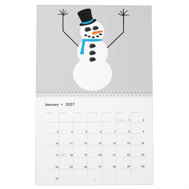 Colourful Calendar (Jan 2027)