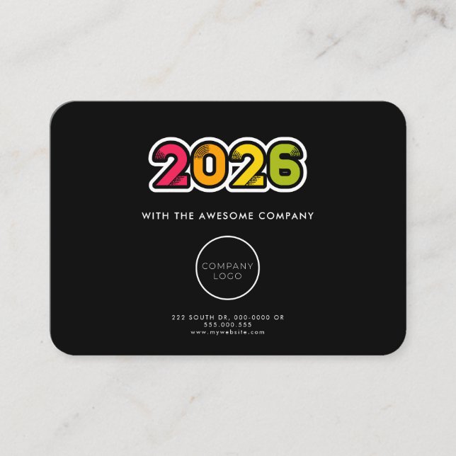 Colourful Calendar 2026 corporate Business Card (Front)