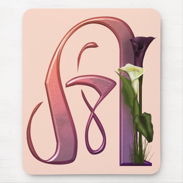 Colourful Calla Initial A Mouse Pad (Front)