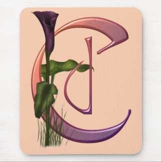 Colourful Calla Initial C Mouse Pad