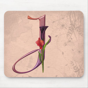 Colourful Calla Initial J Mouse Pad