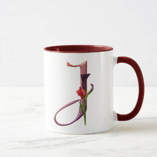 Colourful Calla Initial J Mug