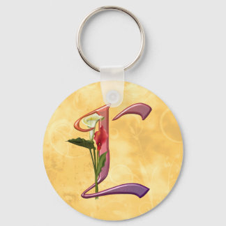 Colourful Calla Initial L Key Ring