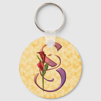Colourful Calla Initial S Key Ring