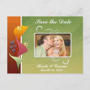 Colourful Calla LiliesSave the Date Photo Announcement Postcard