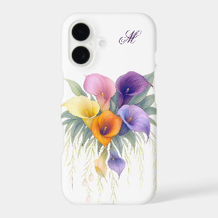Colourful Calla Lily Monogram Elegant Floral Paste
