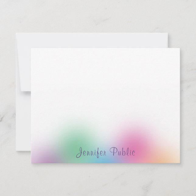 Colourful Calligraphed Monogram Template Rainbow (Front)