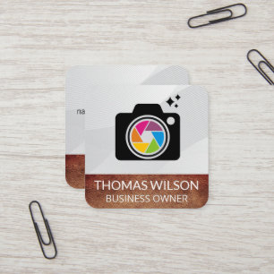 Colourful Camera Lens Shutter   Creative   Artist Square Business Card