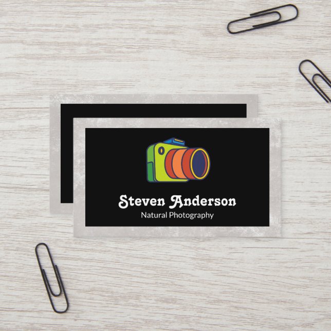 Colourful Camera Logo | Creative Business Card (Front/Back In Situ)