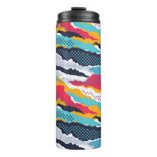 Colourful Camouflage: Polka Dot Vintage Thermal Tumbler