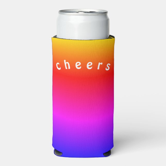 Colourful Can Cooler Cheers - Custom Text (Seltzer Front)