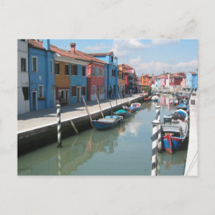 Colourful canal in Burano, Italy Postcard