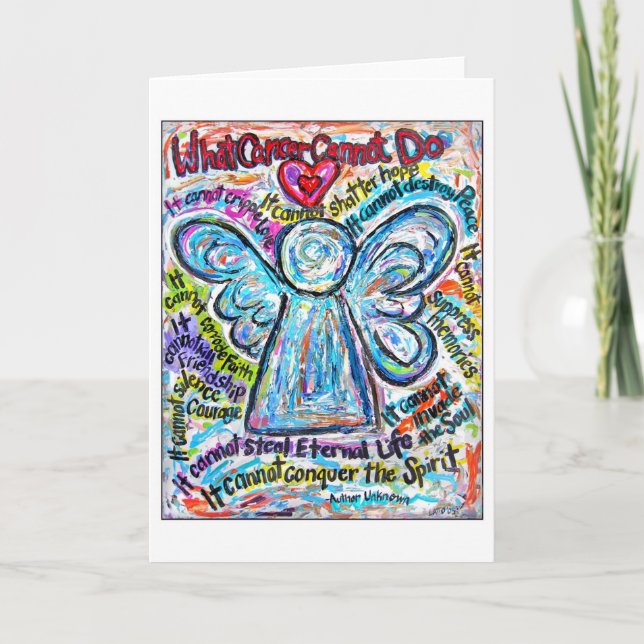 Colourful Cancer Angel Card (Front)