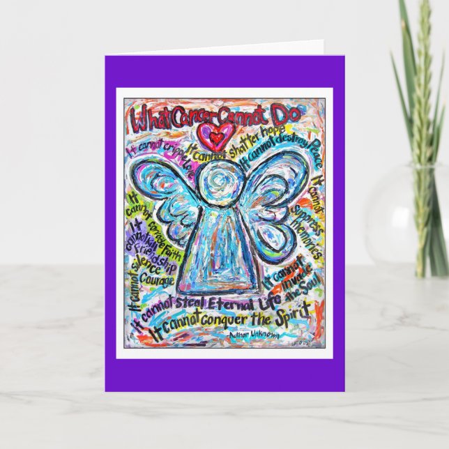 Colourful Cancer Angel Card (Front)