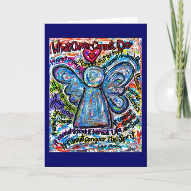 Colourful Cancer Angel Greeting Card or Note Cards (Front)