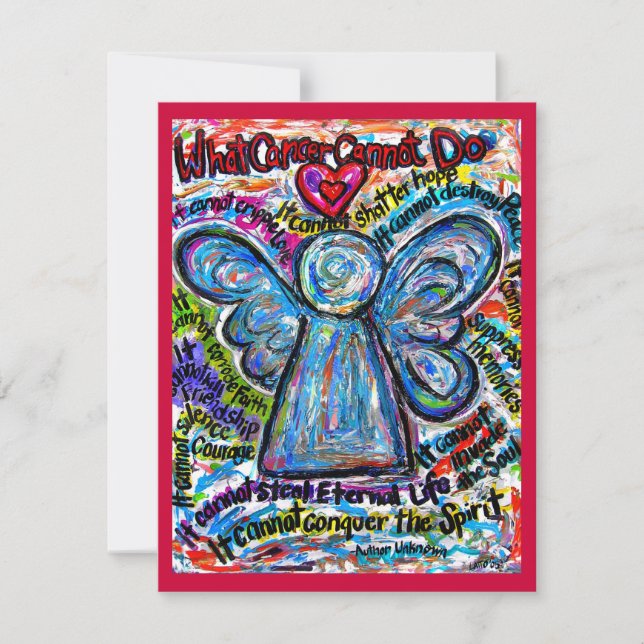 Colourful Cancer Angel Invitation (Front)