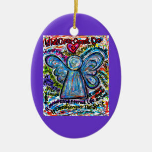 Colourful Cancer Angel Ornament Pendant Customised