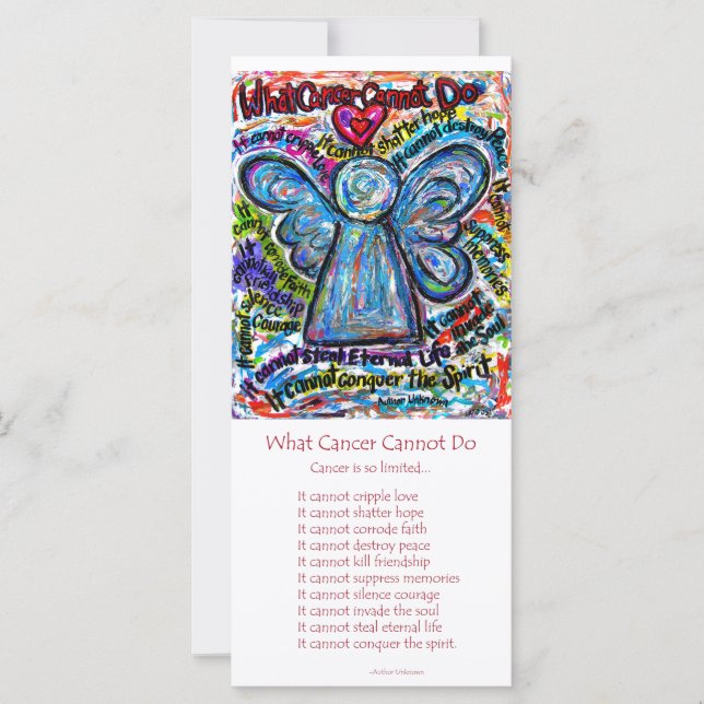 Colourful Cancer Angel Rack Card (Front)