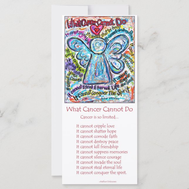 Colourful Cancer Angel Rack Card (Front)