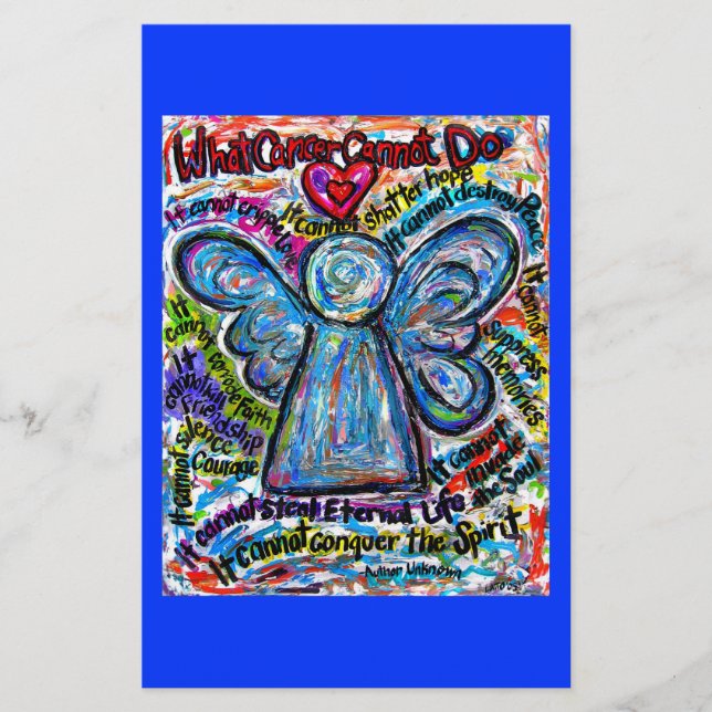 Colourful Cancer Angel Stationery (Front)