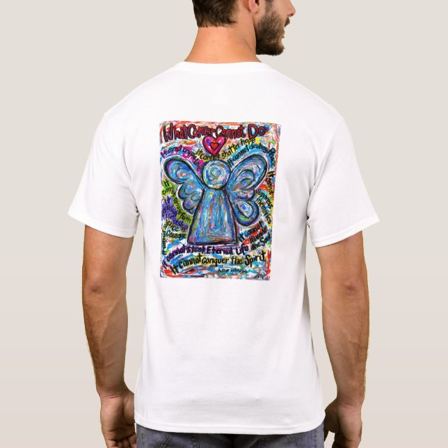 Colourful Cancer Angel T-shirt (Angel Back & Poem) (Back)