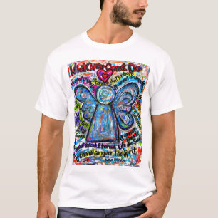 Colourful Cancer Angel T-shirt (Angel Front &