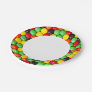 Colourful candies paper plate