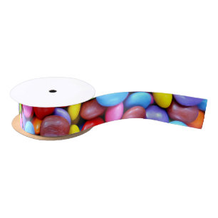 Colourful Candies Personalise Photo Satin Ribbon
