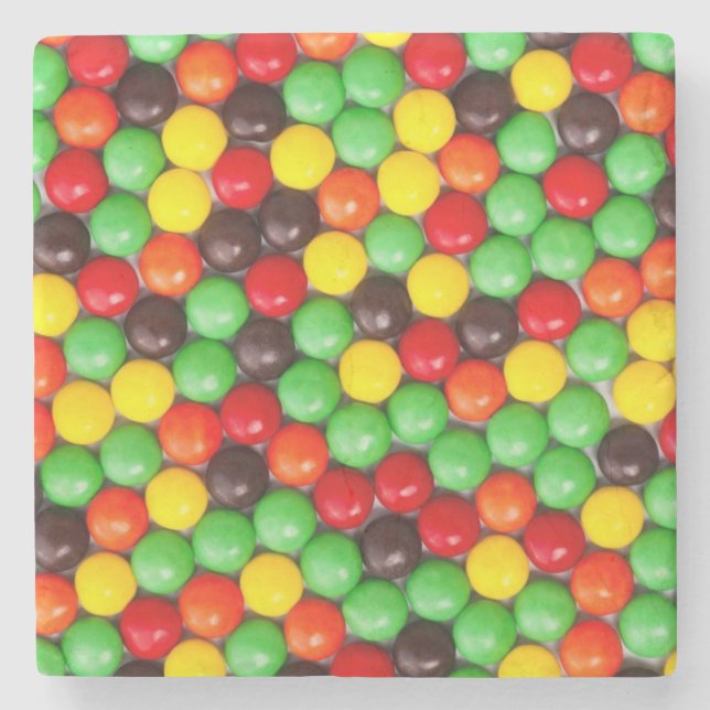 Colourful candies stone coaster (Front)