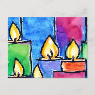 Colourful candles holiday card