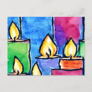 Colourful candles holiday card