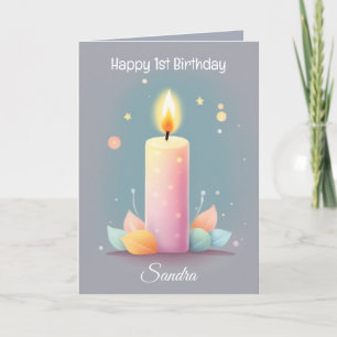 Colourful Candles Lettered Happy Birthday Card