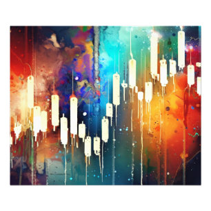 Colourful candlestick chart abstract painting photo print