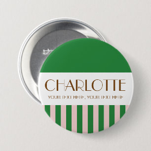 Colourful Candy Bright Colour Trendy Modern Stripe 7.5 Cm Round Badge