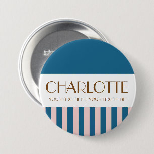 Colourful Candy Bright Colour Trendy Modern Stripe 7.5 Cm Round Badge