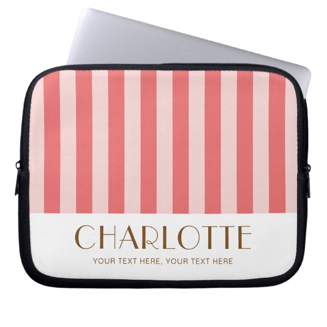 Colourful Candy Bright Colour Trendy Modern Stripe Laptop Sleeve (Front)