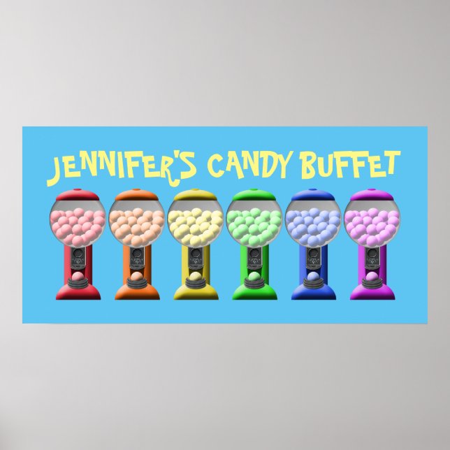 Colourful Candy Buffet Sign (Front)
