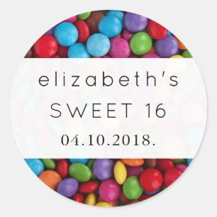 Colourful Candy, Candy Buttons, Sweets, Sweet 16 Classic Round Sticker