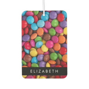 Colourful Candy, Candy Buttons, Sweets, Your Name Car Air Freshener