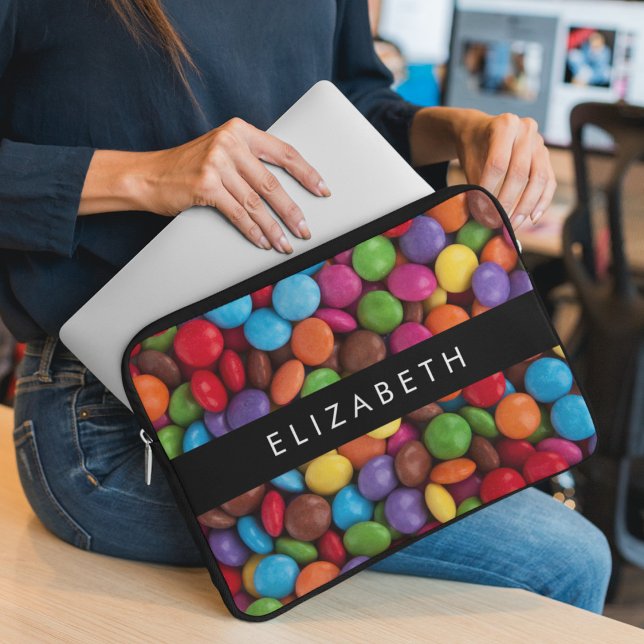 Colourful Candy, Candy Buttons, Sweets, Your Name Laptop Sleeve (Creator Uploaded)