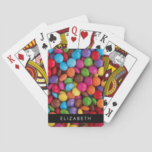 Colourful Candy, Candy Buttons, Sweets, Your Name Playing Cards