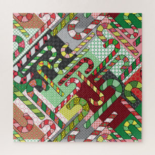Colourful Candy Canes Jigsaw Puzzle