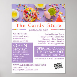 Colourful Candy, Confectionery Supplies Advert Poster