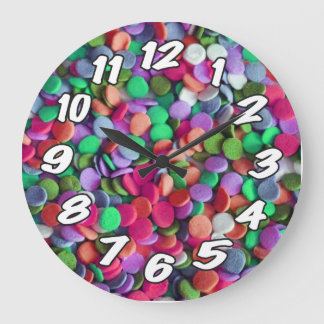 Colourful Candy Dots Large Clock