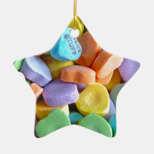 Colourful Candy Hearts Ceramic Tree Decoration