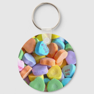 Colourful Candy Hearts Key Ring