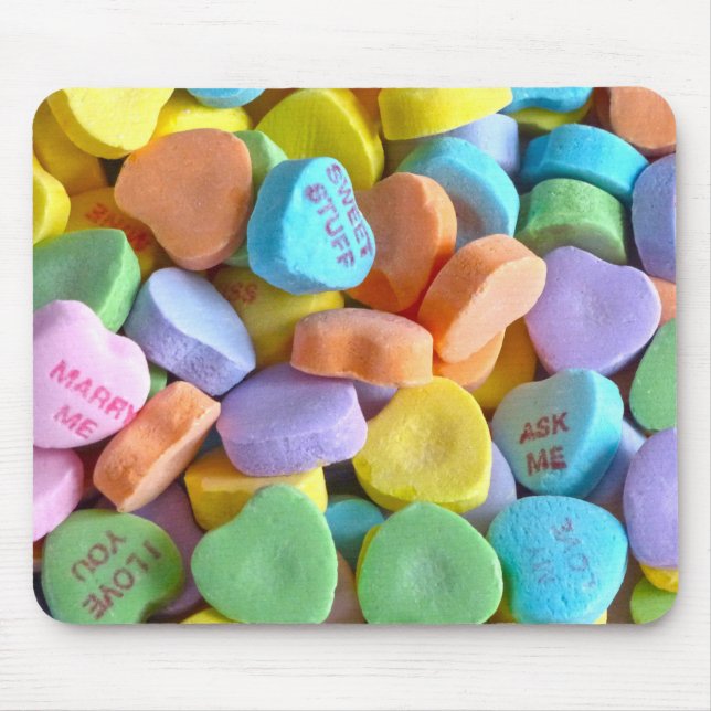 Colourful Candy Hearts Mouse Pad (Front)