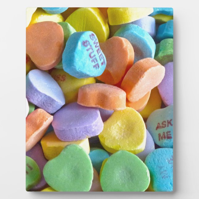 Colourful Candy Hearts Plaque (Front)